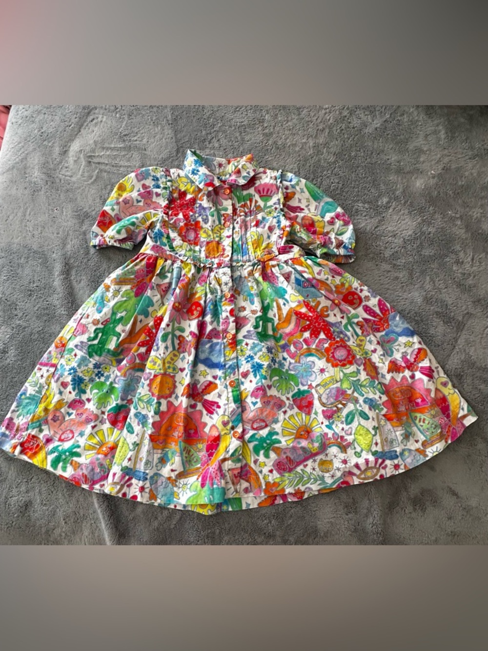 Oilily White Floral Multicolor Cotton Dress - Picture 8 of 10
